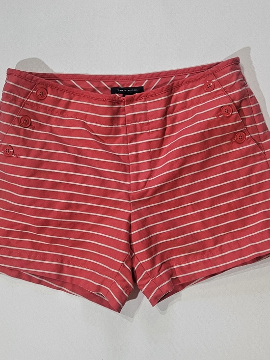 Tommy Hilfiger Pants - Tommy‎ Hilfiger Shorts Womens Size 6 Coral Pink White Stripe Preppy Nautical